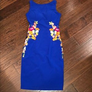 Beautiful Size 10 Chi Chi London Blue Sheath Dress